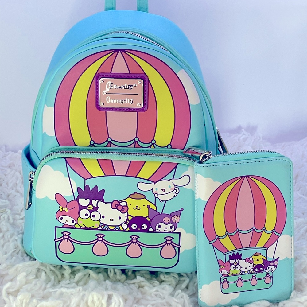 Loungefly Sanrio Hello Kitty & Friends Hot Air Balloon Mini Backpack & Wallet